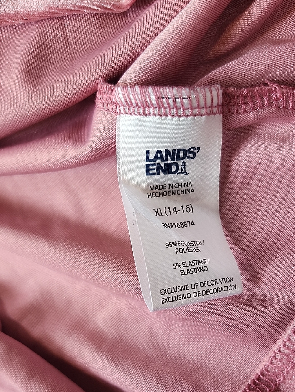 Lands' End Pink Valore Dress, Girls XL 14/16 - Picture 6 of 9